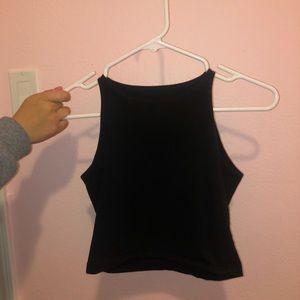 American Apparel black cotton spandex crop tank